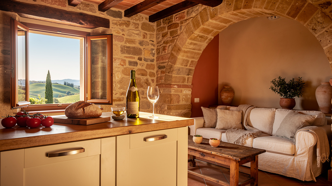 Appartamento vacanza nelle Marche con cucina attrezzata e vista colline