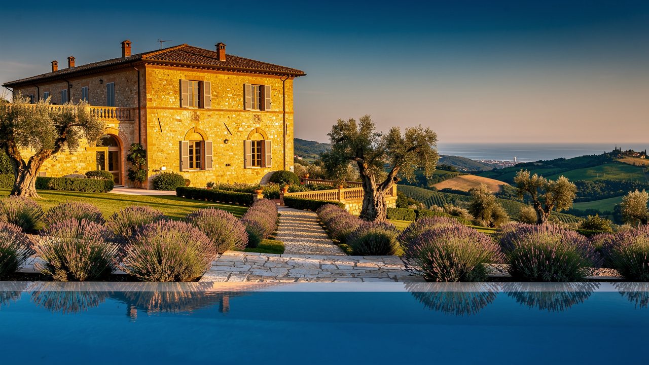 Villa storica Residenza Lucale a Mombaroccio con piscina panoramica